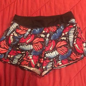 Girl Athletic Works L/10-12 Beautiful Butterfly Running Shorts w/built in brief